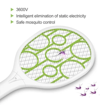

Handheld Electric Mosquito Swatter Tennis Racket Fly Insect Racket Zapper 2020 Summer Household USB Swatter Racket Portable