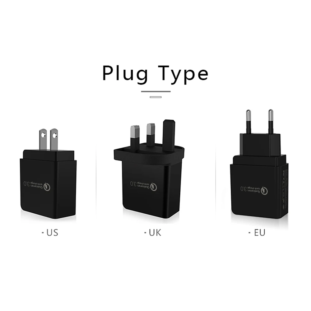 5V QC 3,0 Быстрая зарядка 1 USB порт EU/US/UKPlug дорожное настенное зарядное устройство адаптер