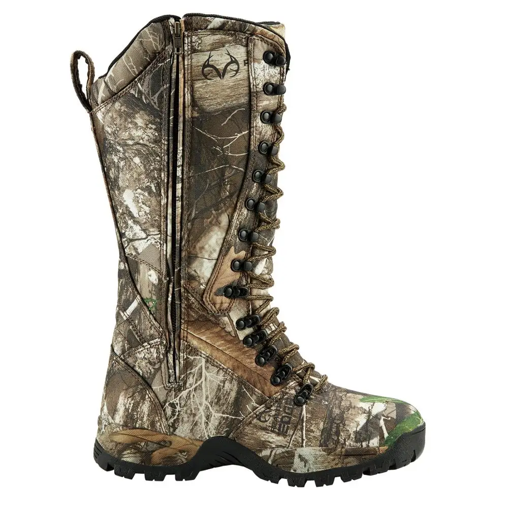 TideWe/мужские охотничьи ботинки, утепленные, 400 г, 600D, прочные, нейлоновые, противоскользящие, 40 см, дышащие, с боковой молнией, Realtree Edge, камуфляжные, охотничьи ботинки
