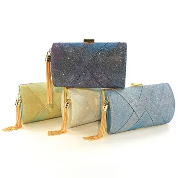

2020 Fashion Women Tassel Handbag Evening Party Bridal Clutch Bag Prom Wedding Wallet Purse Ladies Shoulder Bags
