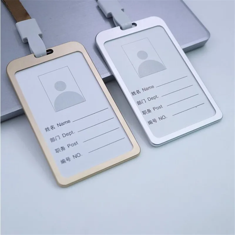 1PC High quality Aluminium Alloy Work Card Holder Name ID Card Cover Metal Work Certificate Identity Badge ID Business Case