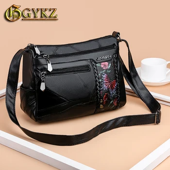 

Printed Sheepskin Crossbody Bags for Women Genuine Leather Shoulder Bags Luxury Designer Ladies Fashion Female Handbag Wholesale