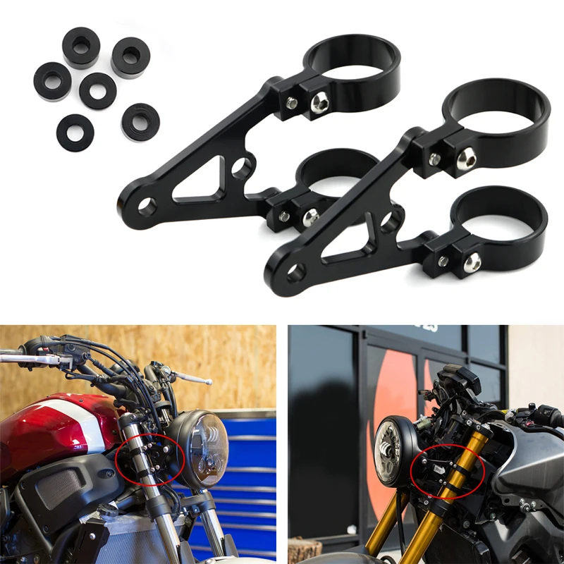 

For BUELL M2 Cyclone Motorcycle Accessories Front Fork Tubes CNC Round Mount Headlight Brackest Aluminum Black 43mm