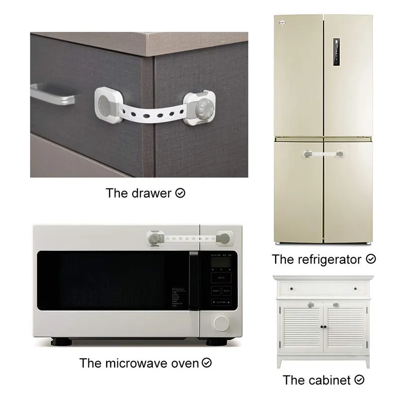 TUSUNNY 3PCS  New multi-functional design adjustable child protection baby safety lock drawer cupboard latches