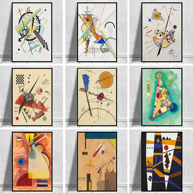 Ilustraciones geométricas abstractas de Wassily Kandinsky, carteles artísticos en lienzo e impresión de pinturas en lienzo en la pared, imágenes decoración del hogar|Pintura y caligrafía| - AliExpress