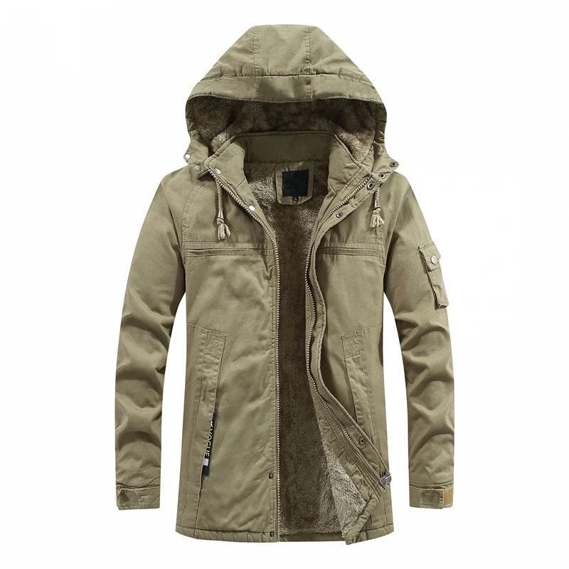 Маунтинскин мужское зимнее пальто Паркер Мужская Повседневная Длинная утолщенная куртка плюс бархатная куртка с капюшоном мужская брендовая одежда M~ 4XL SA820