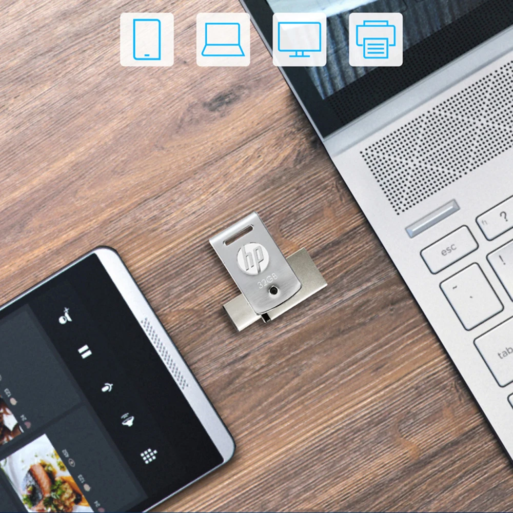 HP Dual USB C 3 1 диск OTG Type флэш накопитель Металл 32 Гб 64 128 ГБ мини Флешка для смартфона