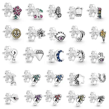 TOGORY посеребренные одиночные серьги-гвоздики для женщин Роскошные серебряные маленькие серьги-гвоздики модные ювелирные изделия Прямая поставка