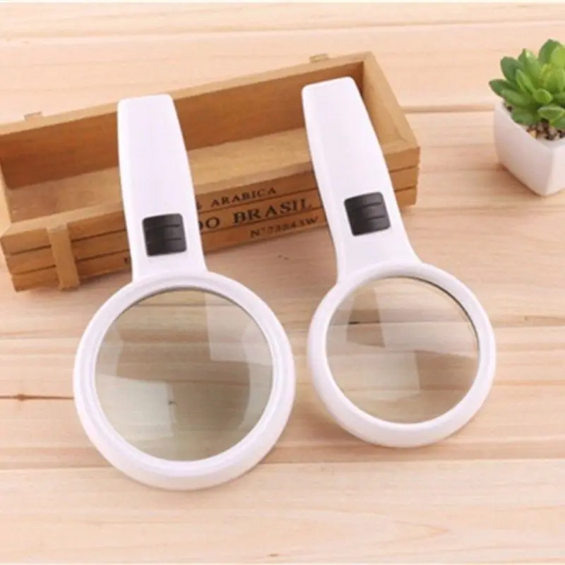

10X Handheld Magnifier Reading Magnifying Glass Jewelry Loupe With 3 LED Light