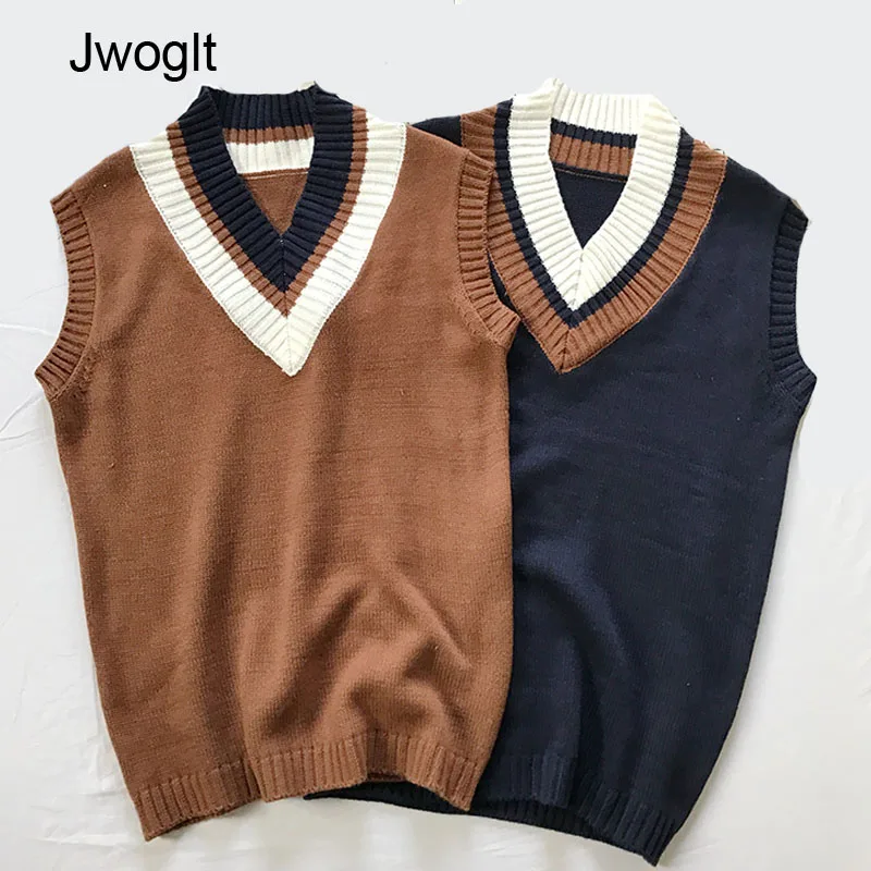 

Knitted Sweater Men Autumn Winter Warm Wool Pull Homme Casual V-Neck Sleeveless Vest Sweaters Tops M-2XL