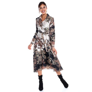 

Vestido cuello camisero y botonadura frontal hasta cintura mujer - 031542