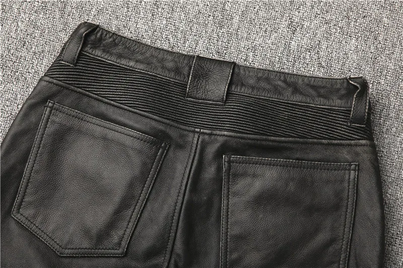 Men's Motorcycle R distress  vintage Leather Motorcycle Pants 10
