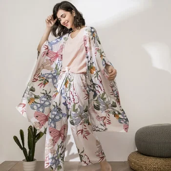 Butterfly Elegant 4 Piece Pyjamas Set Viscose