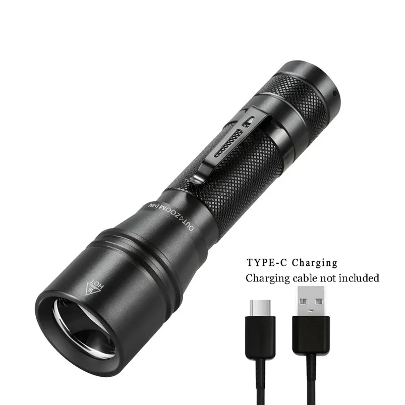 Водонепроницаемый фонарик 18650 зарядка через usb XML-T6 светодиодный фонарик перезаряжаемый 2 в 1 прожектор и прожектор Lanterna 40AUG7
