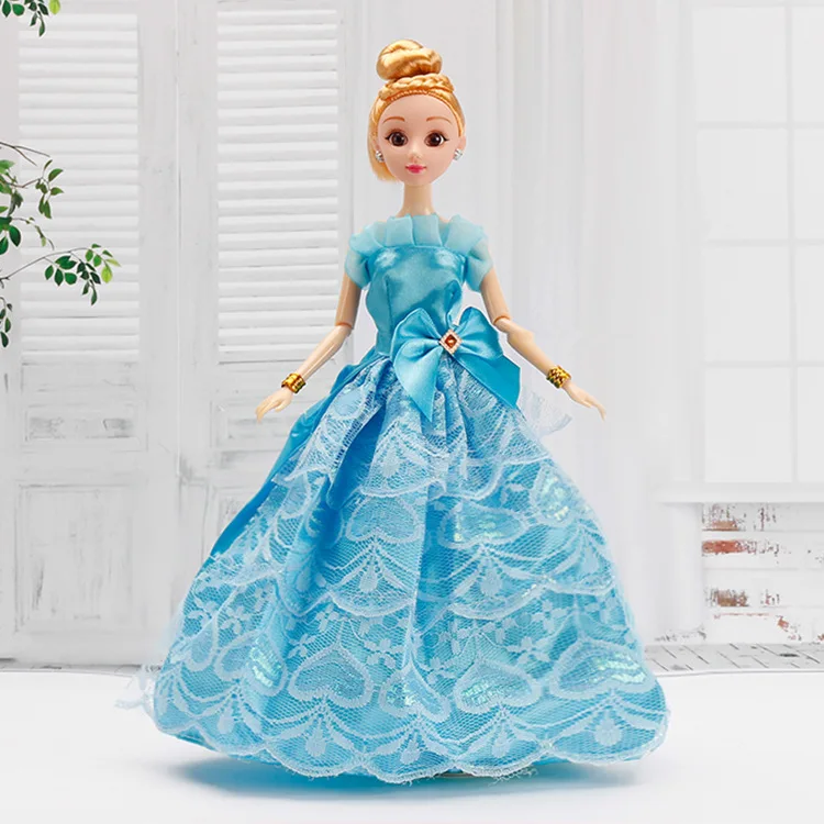 Наряды для куклы Барби кружевное синее платье принцессы с бантом одежда свадьбы