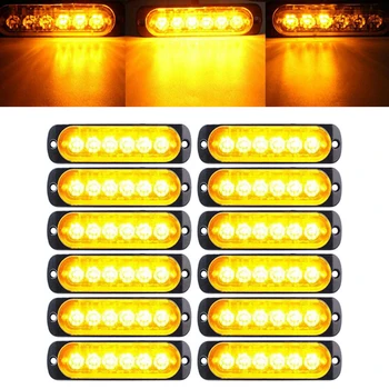 

Bar Strobe Lights 16W Waterproof Replacement 6 LED 12pcs Set Kit Beacon