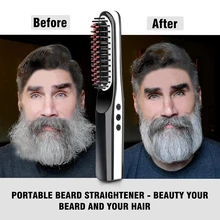 

Beard Straightener Brush for Men Hair care Styler Iron Cutting Edge Ionic Beard Straightening Comb hair straightener Brush