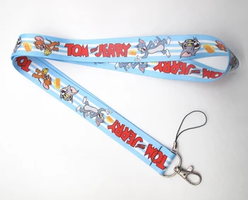 

New cartoon cat mouse Neck Strap Lanyards Badge Holder Rope Pendant Key Chain Accessorie