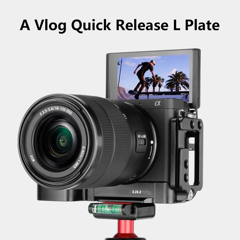 FFYY-UURIG R006 для SONY A6400 Vlog Quick Release L Пластина Вертикальная камера кронштейн держатель рукоятка с холодным башмаком для микрофона