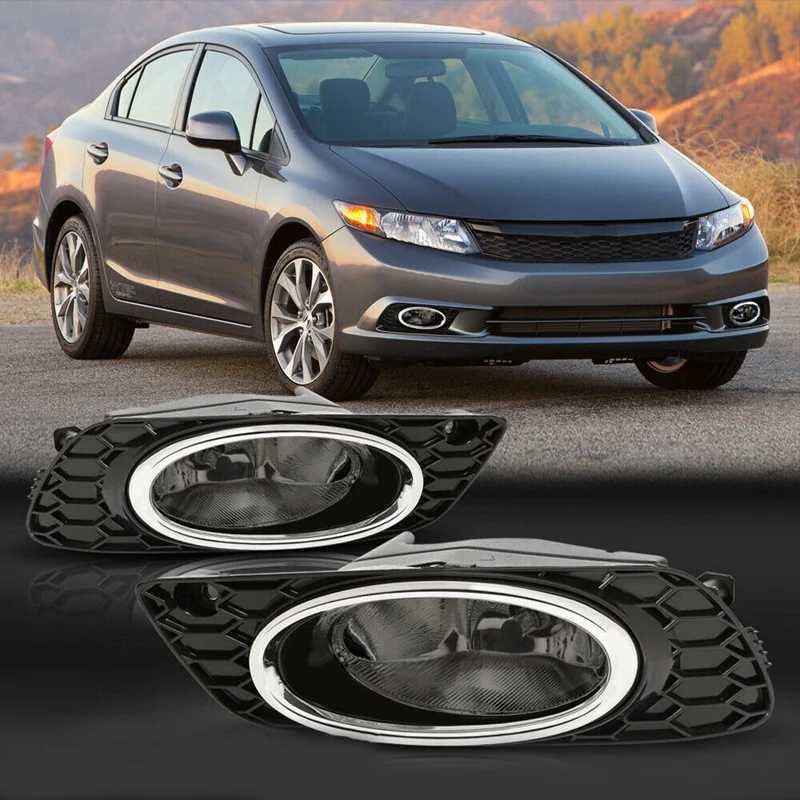 Для 2012-2013 Honda Civic 4 дверной бампер противотумансветильник фара с переключателем +