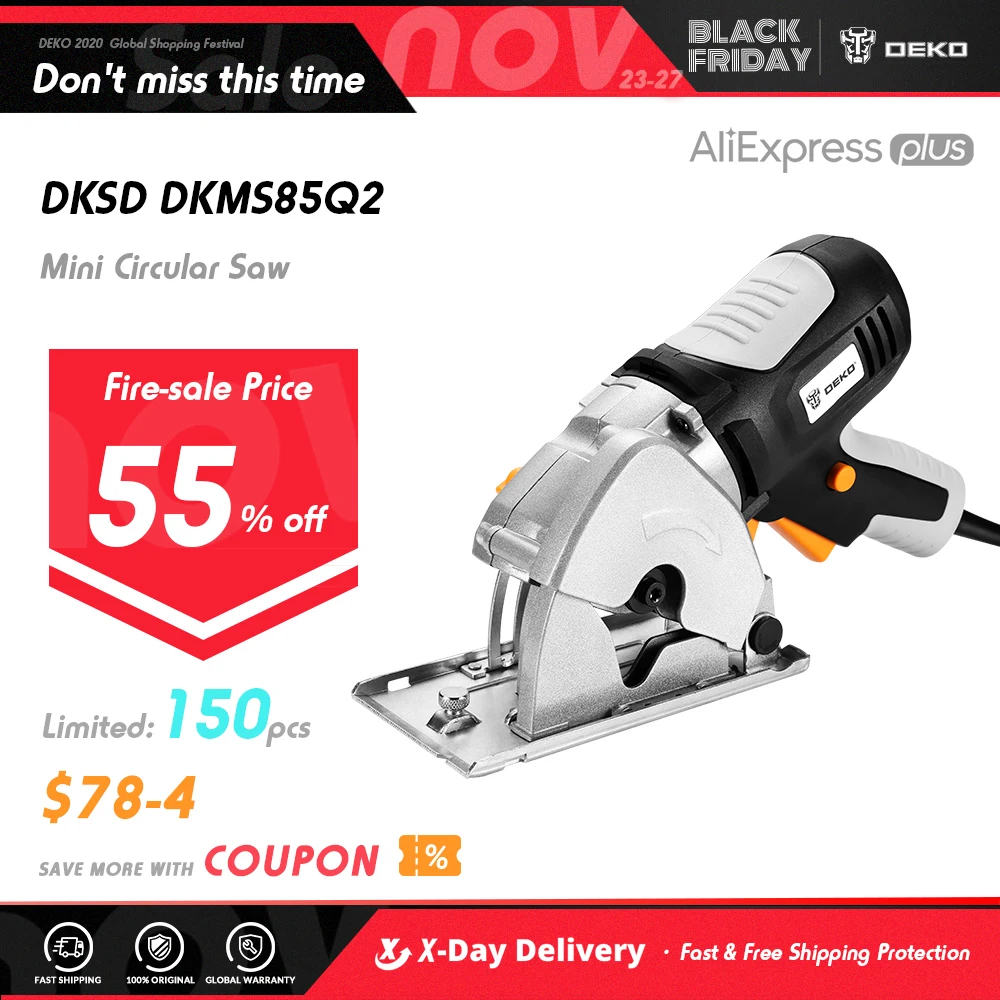 DEKO DKMS85Q2 600 вт мини циркулярная пила с 4 лезвиями BMC коробка личная безопасность