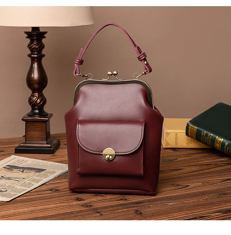 wine red Винтажные женские сумки через плечо с зажимом, дизайнерские сумки, роскошные женские сумки через плечо из искусственной кожи, большие сумки, женские кошельки - Цвет: wine red