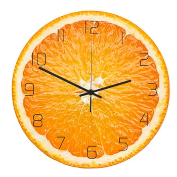 

Orange Wall Clock Modern Design Acrylic Silent Watch Bedroom Living Room Fruit horloge Home Decor lasser bairam reloj de pared