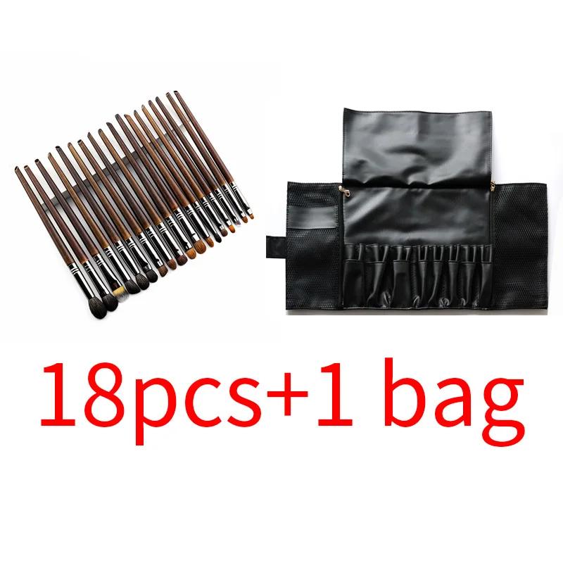 18 pcs with 1 bag OVW кисть для тонального крема, Профессиональная Кисть для макияжа, инструмент для макияжа, brochas maquillaje Professional pinceaux maquillage - Handle Color: 18 pcs with 1 bag