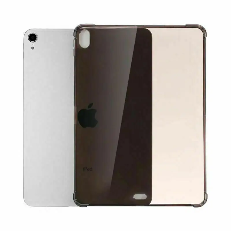 Черный For Apple iPad 10.2'' 7th Gen Case Cover Ultra-Thin Clear Soft TPU Gel Transparent Silicone Case A2200 A2198 A2232 - Цвет: Черный