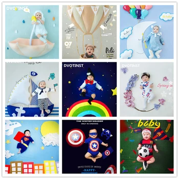 

Dvotinst Baby Photography Props Theme Background Blanket Infant Clothes Set Fotografia Accessories Studio Shooting Photo Props