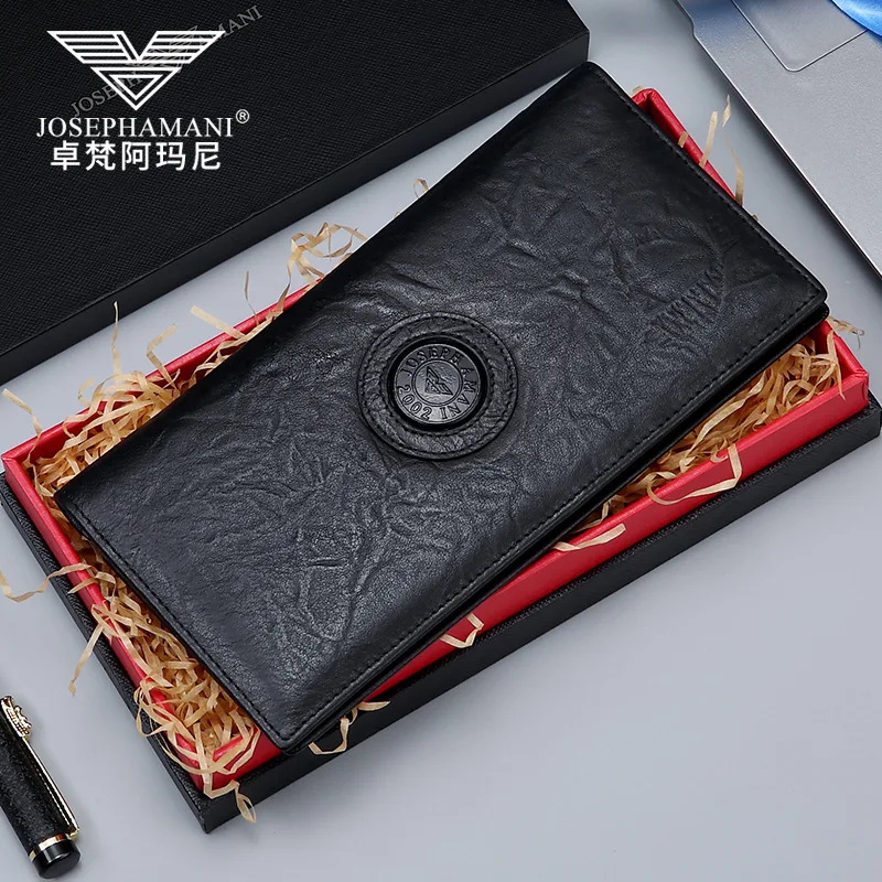 

Factory Customizable zhuo fan armani Wallet Men's Cowhide Casual Wallet Long Simple Men xi zhuang bao Fashion-