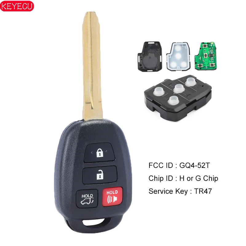 KEYECU FCC: GQ4-52T KYDZ сменный безключевой доступ для Toyota Rav4 2013-2018 с H чипом или G GQ452T |