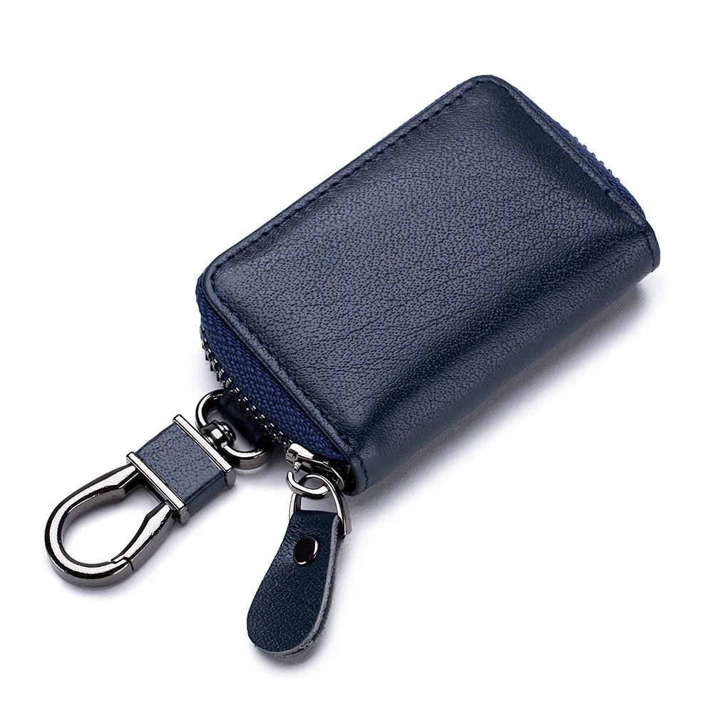 New Car Key Bag Cover High Quality Leather Keychain Car Key Case for Men Casual Mini Automobile Key Holder Organizer Pouch Women