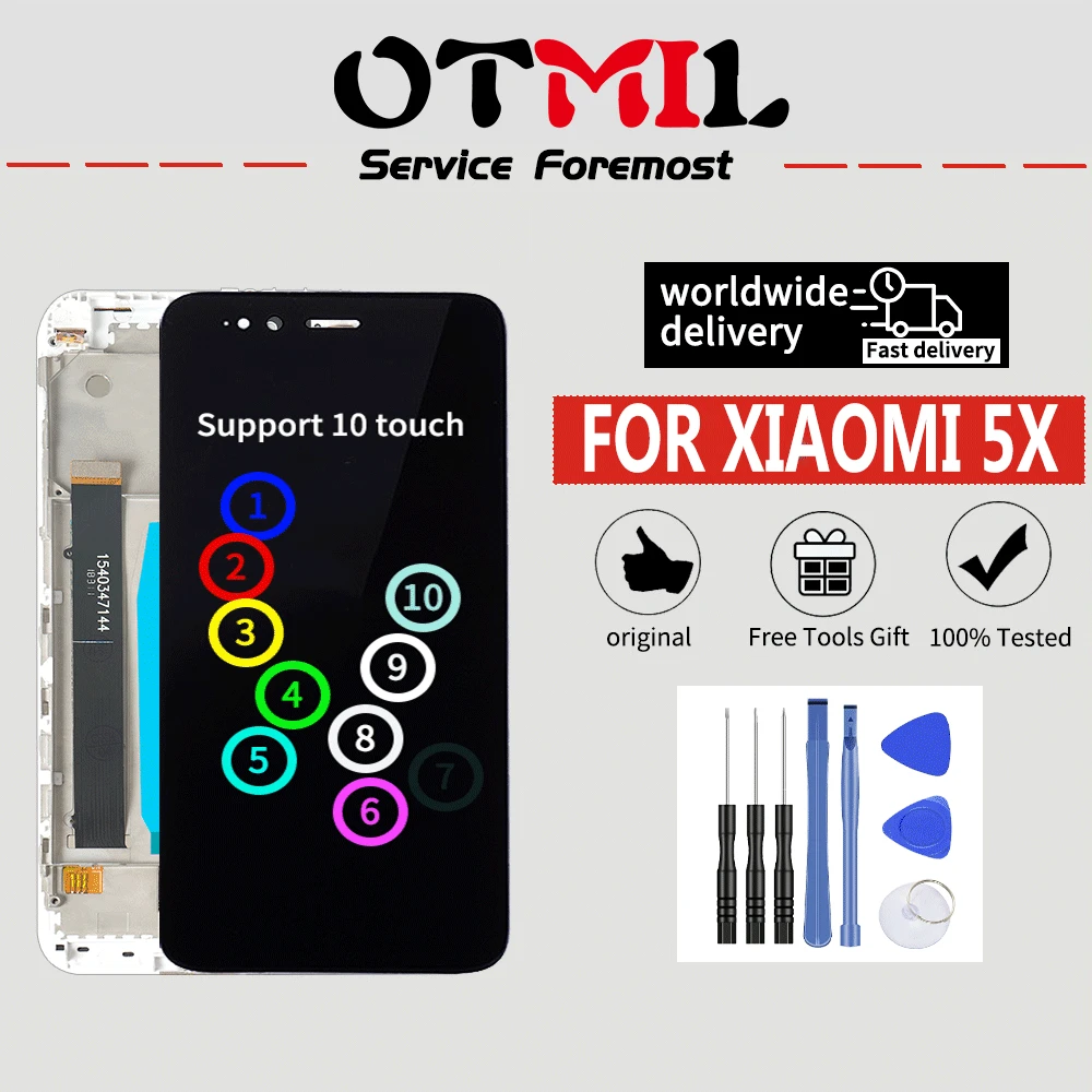 Оригинальный 5 &quotLCD для XIAOMI Mi A1 OTMIL LCD сенсорный экран панель Рамка Xiaomi Pantalla ЖК