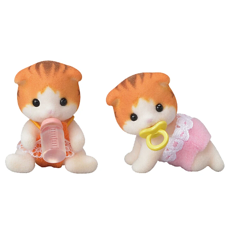 S01 Sylvanian Families кукольный домик пушистые аксессуары для детской куклы клен Кот близнецы девушка подарок 5292