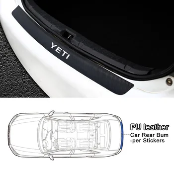 

PU Leather Car Trunk Rear Bumper Guard Protector Stickers for Skoda YETI Car Door Sill Plate Pad Trim Anti-Scratch Cover Strip
