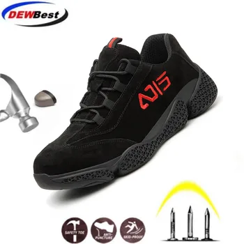 

Breathable Leather Safety shoes Anti-smashing Steel Toe Cap Anti-puncture Steel Midsole European standard welding work shoes