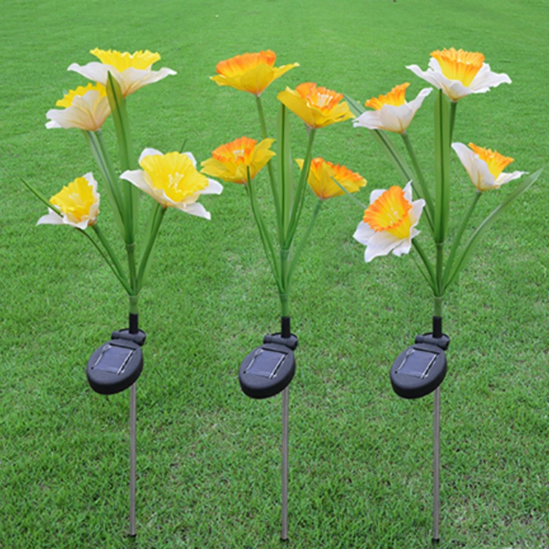 Солнечный СВЕТОДИОДНЫЙ светильник цветной солнечный энергетический Daffodil светильник s светодиодный наружный водонепроницаемый газонный светильник наружный светодиодный садовый светильник на солнечной батарее