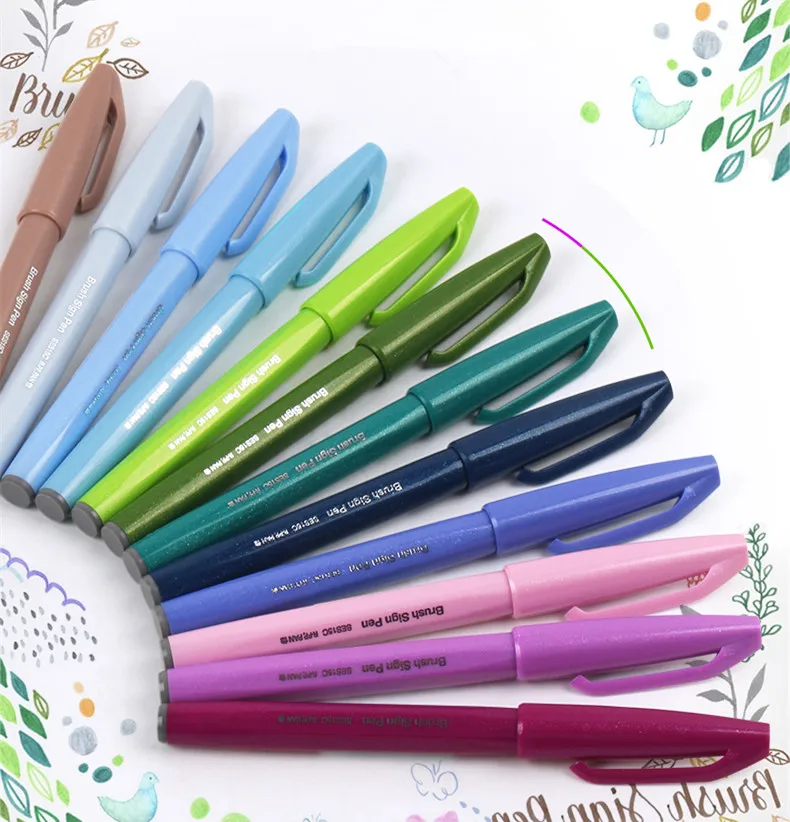 Япония Pentel кисть для вывески ручки Fude сенсорная ручка гибкий наконечник