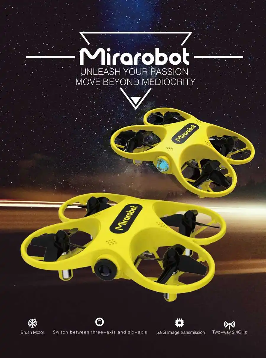 Mirarobot S60 микро FPV гоночный Дрон Квадрокоптер Acro режим полета переключатель с CM275T 5,8G 720P камера