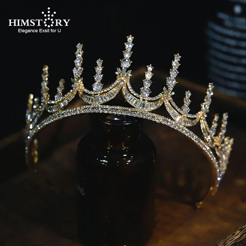 

Himstory Queen Princess Bride Crown Crystal Tiara Hair Jewelry Pageant Headband Bridal Wedding Hairband Head Jewelries