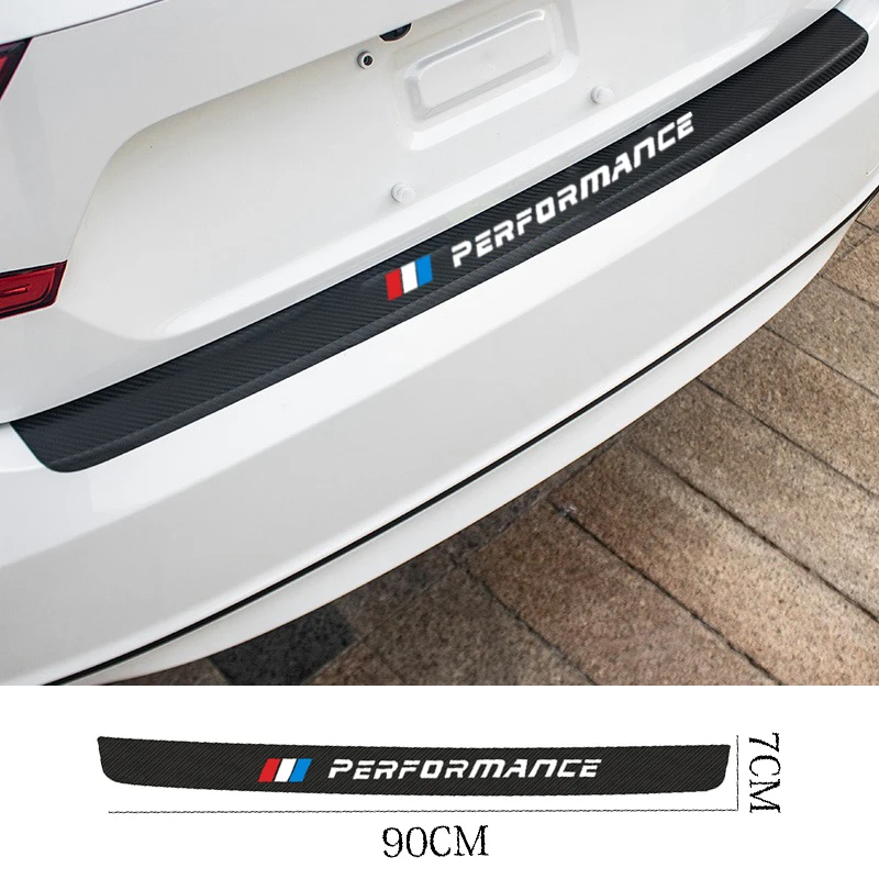 

For BMW 1 3 5 7 Series X1 X3 X4 X5 X6 X7 F15 F16 F30 F31 F48 G30 E39 Carbon Fiber Car Rear Bumper Trunk Guard Protected Stickers