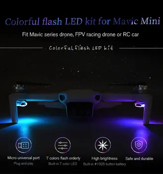 

Mavic Mini Led Verlichting Night Flying Kit Signaal Lichten Zeven Kleur Diy Kiest Voor Dji Mavic Drone Uitbreiding Accessoires