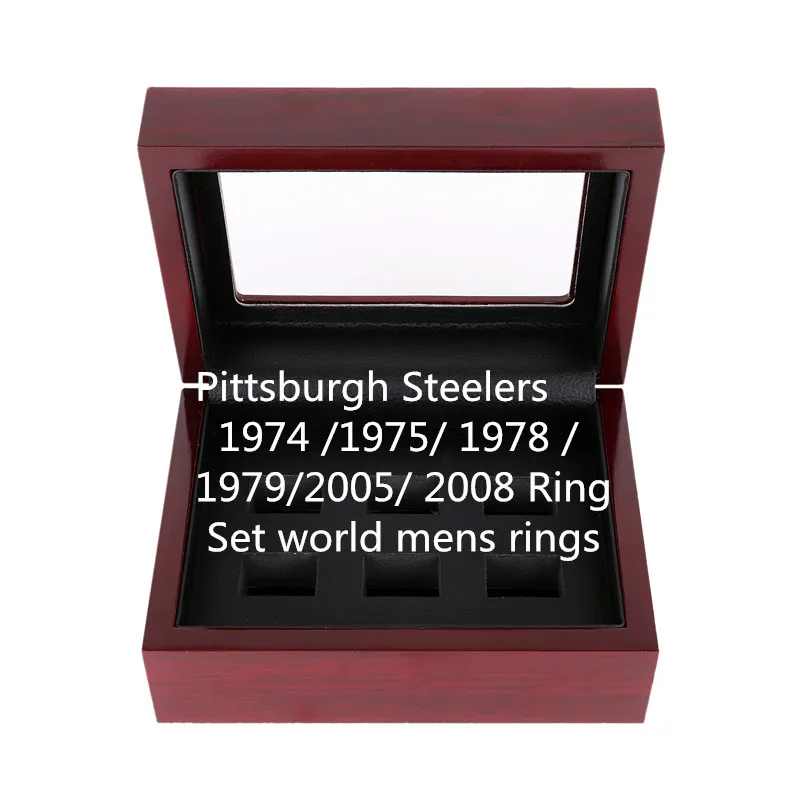 

Pittsburgh Steelers 1974 /1975/ 1978 /1979/2005/ 2008 Ring Set world mens rings set thumb ringe men ring suit jewelry Gifts from