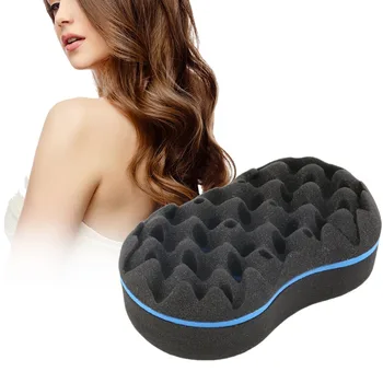 

Head Massage Body Massage Double Side Magic Sponge Barber Hair Brush Oval Sponge Locking Twist Coil Afro Curl Wave Spin In One