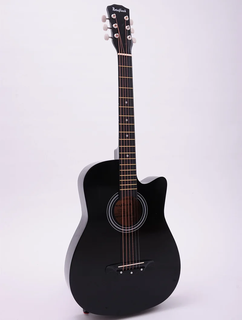 Najtaniej 38 41 cala gitara Guitarra akustyczna gitara folkowa dla początkujących 6 struny lipa z zestawami czarne białe drewno czerwona gitara AGT16