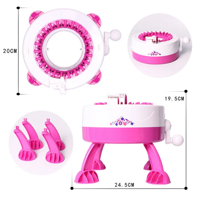  Children'S Hand-Cranked Automatic DIY Scarf Cap Rainbow Knitting Machine Creative Hand-Knitted Wool