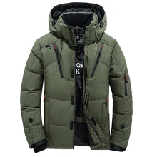 Мужская зимняя утолщенная теплая пуховая куртка, Мужская Повседневная зимняя парка, пальто с капюшоном на белом утином пуху, Мужская ветровка, куртка M-5XL