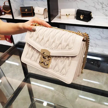 

2020 New High-grade Crossbody Female Bag Fashion Shoulder Bag Simple Crossbody Bag Leather Chain Shoulder Bag