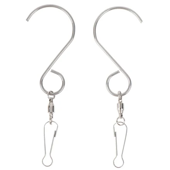 

5Pcs Spinning Swivel S-Hooks For LED Solar Color Changing Wind Chimes S Shaped Wall Hangers Multi-Purposes Rotatable Hook